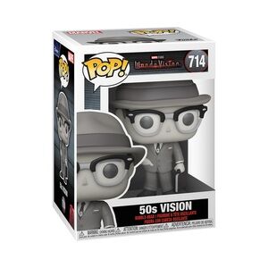 Funko Pop Marvel WandaVision 50s Vision Black and White Figure